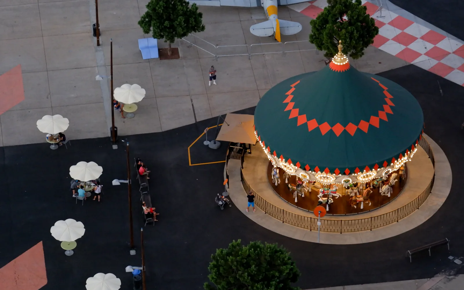 Carousel at Great Park, a colorful recreational facility representing Irvine's community attractions